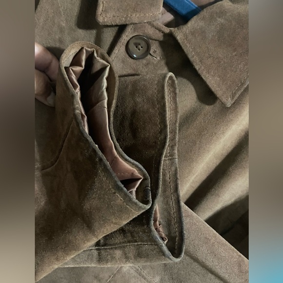 J. CREW Vintage Heavy Suede Leather Jacket/Coat Button Down-X-LARGE-in Brown - Picture 6 of 6